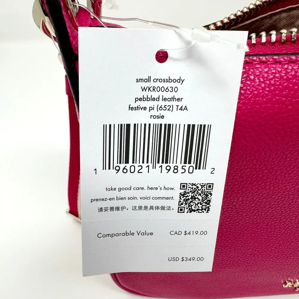 Kate Spade Rosie Small Crossbody Purse Festive Pink Leather wkr00630